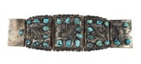 Jewelry Sterling Silver Turquoise Hinged Bracelet