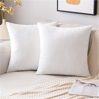 EMEMA White Throw Pillow Covers 18x18 Inch Set of