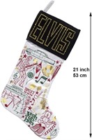 ELVIS 21 Inch Satin Christmas Stocking Decoration-