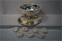 F.P. ROGERS 15 PC. S-PLATED PUNCHBOWL SET: