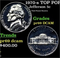 Proof 1970-s Jefferson Nickel TOP POP! 5c Graded p