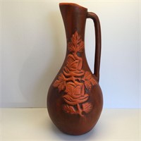 Large Red Vase Pitcher with Handle 24" Tall 12" W