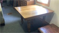 5 Legged Vintage Solid Oak Table,