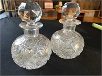 Two beautiful Cut Crystal Perfum bottles (Heavy)