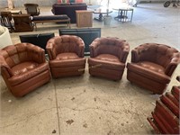 4 comfy Top Grain leather chairs