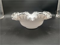 Fenton Silver Crest White Milk glass Bowl