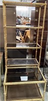 Metal And Glass Shelving Unit With Matching Table