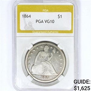 1864 Seated Liberty Dollar PGA VG10