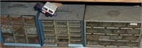 Contents of 3 hardware cabinets on bottom shelf