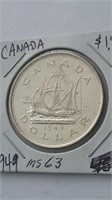 Wonderful 1949 Canada Silver Dollar MS63