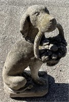 (O) Vintage Dog Concrete Statue