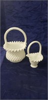 (2) Fenton Hobnail Milk Glass Pieces