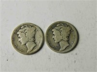 1927 P (x2) Mercury dimes