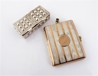 Sterling Elgin Locket and silver Pill Box