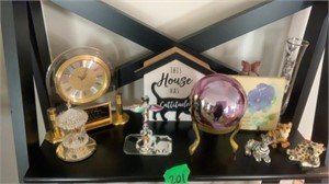Glass Clock, Glass Figurine’s, Animal Figurine's