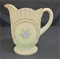 N.W. Beaded Circle Custard Glass Water Pitcher