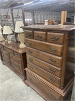 Vintage chest of drawers and matching dresser (no
