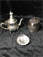 Plated Tea box and small tea pot