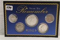 1941 COIN TYPE SET "A YEAR TO REMEMBER"