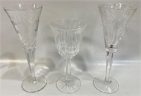 3 QUALITY WATERFORD CRYSTAL GLASSES - 1 WITH CHIP