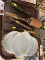 Vintage Kitchen Wares with Divided Dish