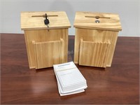 2 Wood Suggestion Boxes with Keys