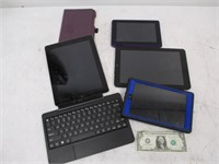 Lot of Assorted Tablets w/ 1 Tablet Keyboard -