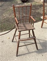 Wood high chair brown