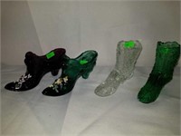 Lot of Fenton Handpainted Shoes and More