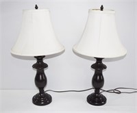 Pair of Metal Base Table Lamps 26"