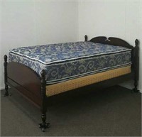 Mid Century 4 Post Full Size Bed w/ Mattress