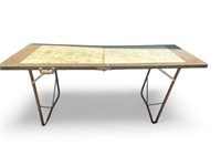 Vintage Folding Metal Table with Bakelite Handle