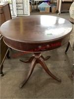 Antique Round Footed End Table