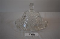 Clear Glass Lidded Butter or  Cheese Dish