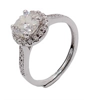 925S 1.0ct Moissanite Diamond Ring