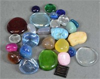 Lot of Polished Rocks and Colored Glass