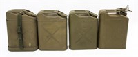 WWII US ARMY 5 GALLON JERRY CAN LOT OF 4