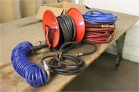 Air Hose Reel With Assorted Hoses