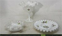 Fenton Handpainted Glass Compote & More