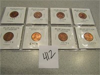 8- BRILLIANT UNCIRCULATED LINCOLN CENTS