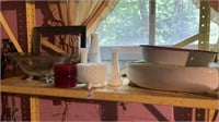 Lot of Milk Glass Bedpans and more