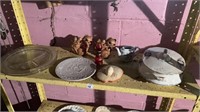 Shelf Lot of Knick Knacks and Dishes