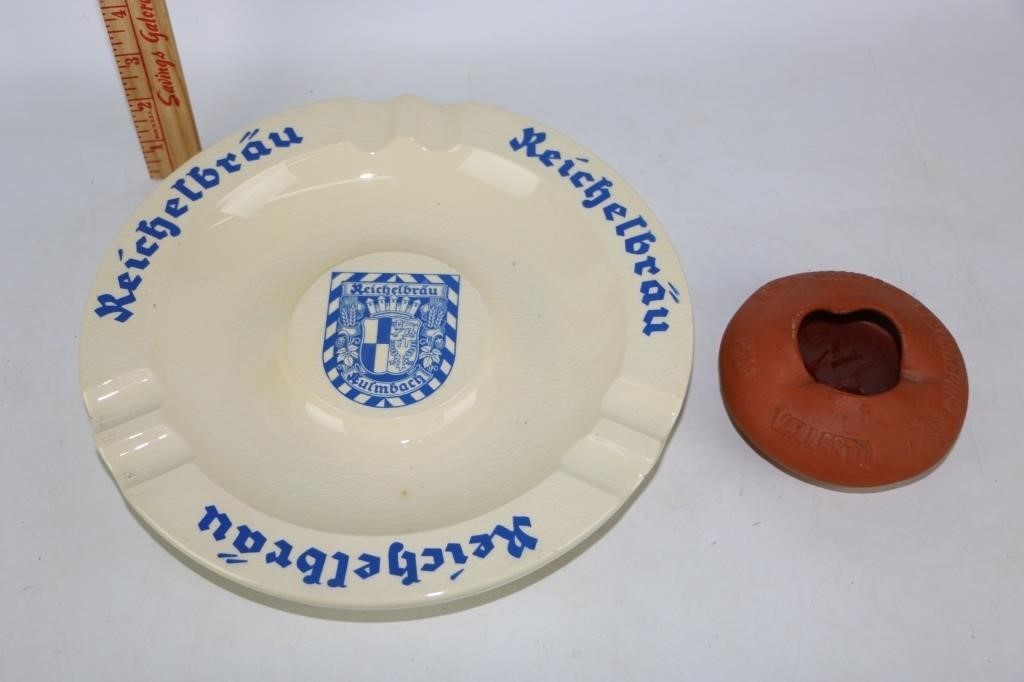 German Advertising Ashtray & Hilton Island Tray