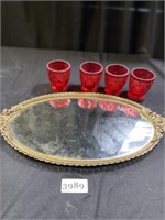 Mirror Tray & Votive Candle Holders