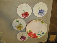 Flowered Bowl & Plates