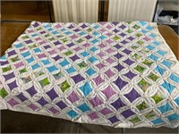 Hand & Machine Stitched Quilt, 6’ x 6’