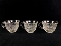3 Pressed Glass Punch Cups