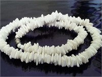 VINTAGE WHITE PUKA SHELL CHOKER NECKLACE JEWELRY