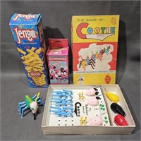 Vintage Cootie Game (Complete), Jenga, etc