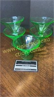 5 Vaseline glass sherbets